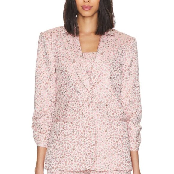 Cinq à Sept 'Khloe' Lurex Floral Jacquard Blazer, Pale Rose Multi - Picture 1 of 4